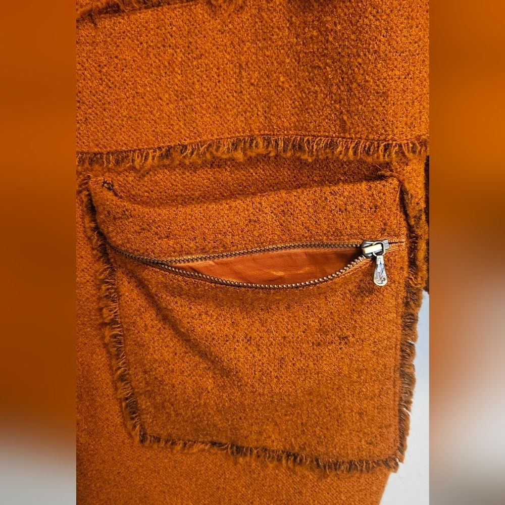 Vintage 70s Jones New York Burnt Orange Wool Jacket - Picture 5 of 7